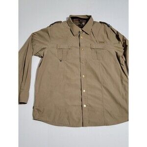 (#A1) Cavi  Men's 4XL Brown 100% Cotton Button Down Long Sleeve